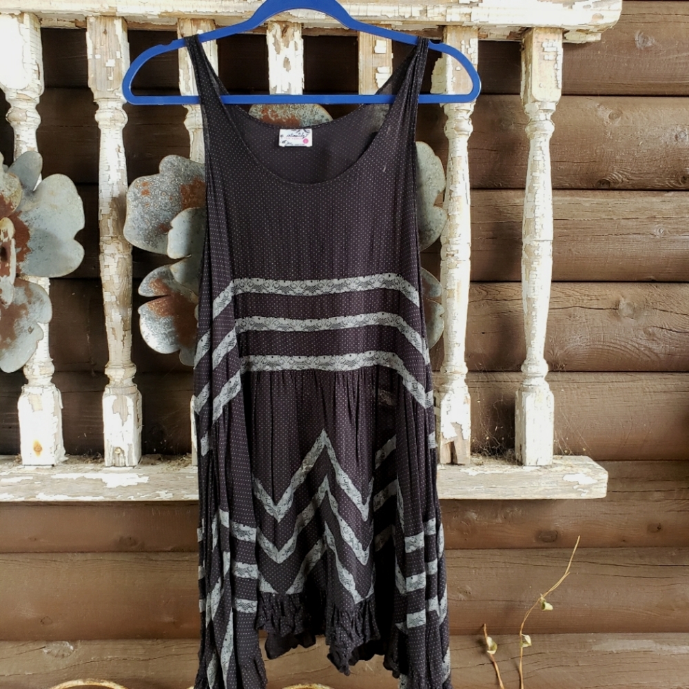 Free People Black Slip Dress